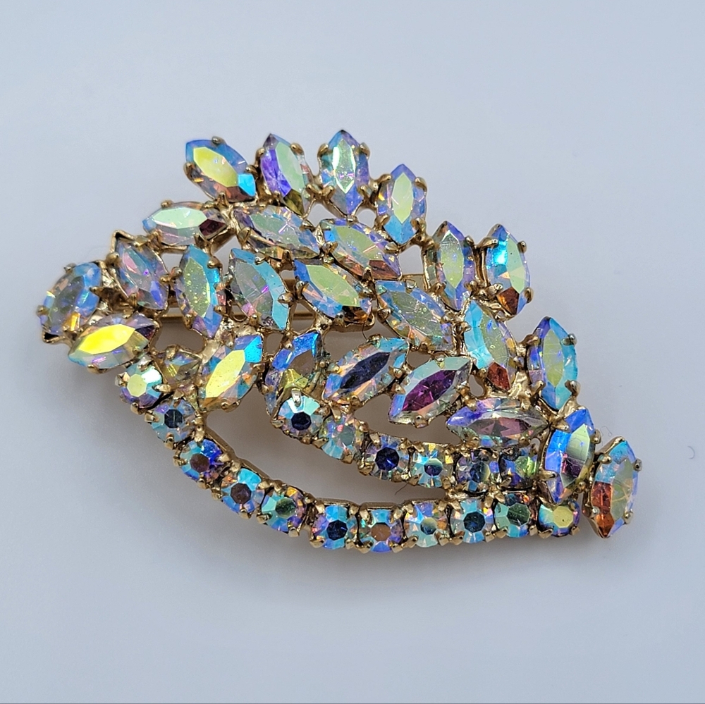 Vintage Crystal AB Brooch #2909
